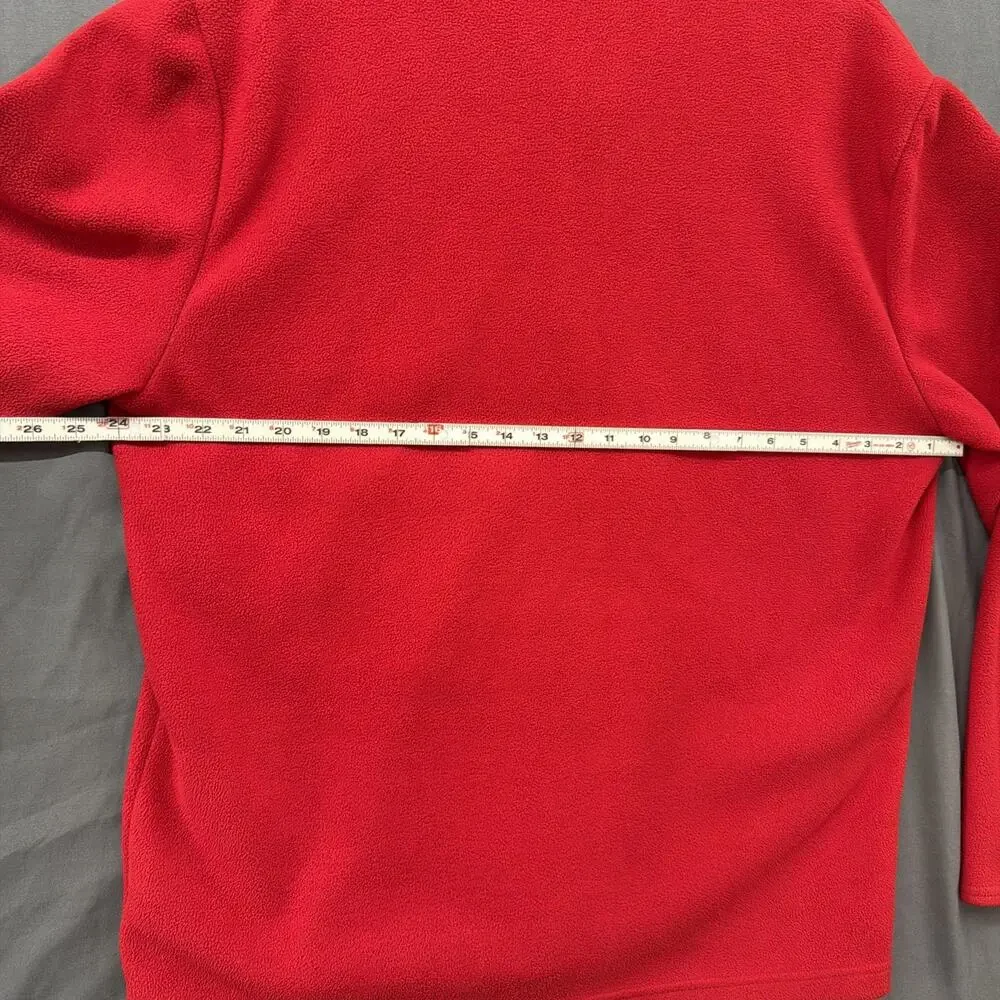 Brooks Brothers 346 Mens Red Quarter Zip Fleece Pullover Sweater Size Xl